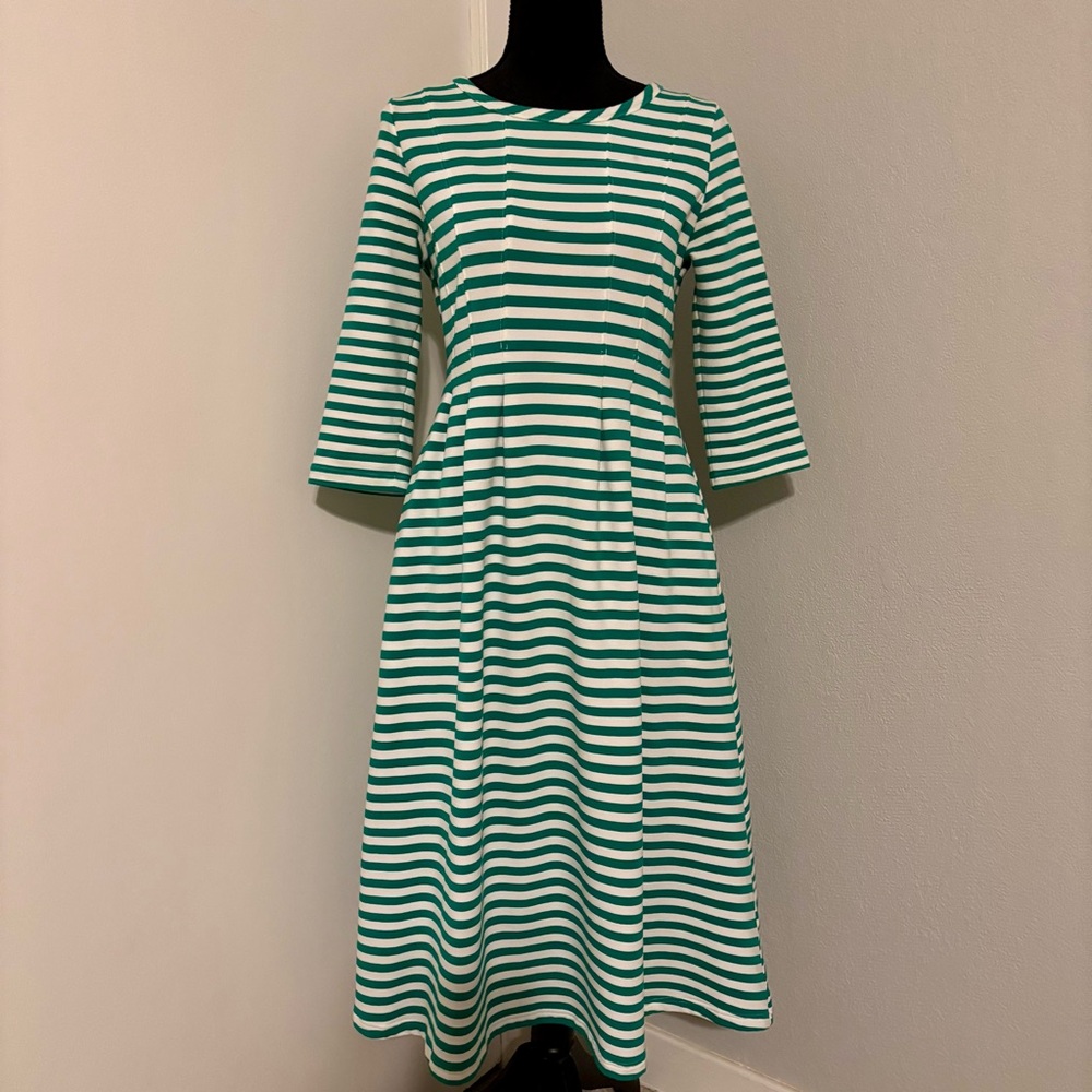 Green and White Striped Dainty Jewells Dress